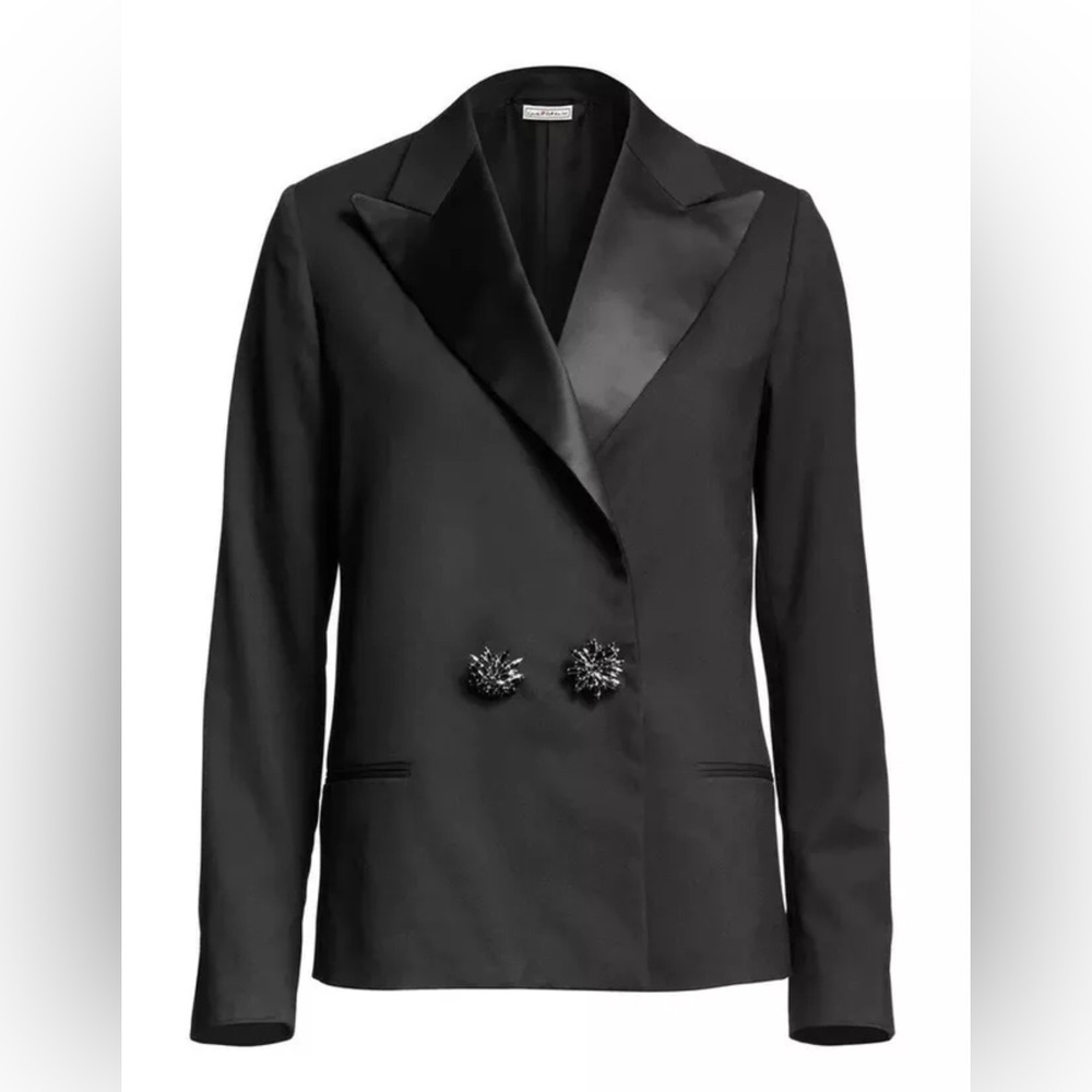 Lanvin x H&M 2010 Black Wool Tuxedo Blazer in a size UK 16 US 12
